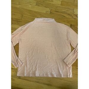 Gap Womens Ribbed Long Sleeve mock neck Light Pink sweater top size large